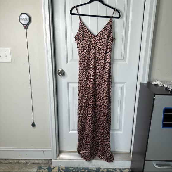 Club L London Asos leopard pink low back cami sleeveless maxi dress size 12 - Picture 2 of 8